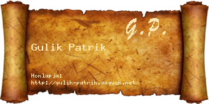 Gulik Patrik névjegykártya